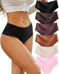 High Waisted No Show Seamless Underwear 6 Pack