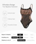 Lace Bodysuit with Tummy Control and Leopard Print