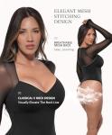 Plus Size Black Long Sleeve Mesh Bodysuit