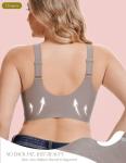 Seamless Wireless Front Closure Bra in Grey, 3XL