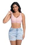 Pink Wireless Daisy Front Closure Bra for Women 3XL