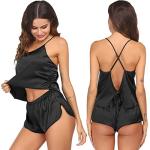 Silk Satin Backless Pajama Set for Women
