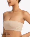 Seamless Beige Strapless Wireless Bandeau Bra
