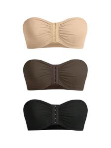 3 Pack Wireless Push Up Bandeau Bras