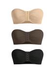3 Pack Wireless Push Up Bandeau Bras