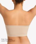 Seamless Beige Strapless Wireless Bandeau Bra