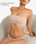Seamless Beige Strapless Wireless Bandeau Bra