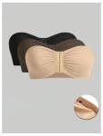 3 Pack Wireless Push Up Bandeau Bras