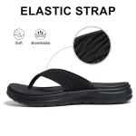 KIDMI Women's Black Sport Flip Flops, Size 42