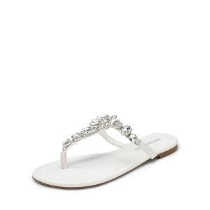 Dressy Rhinestone T-Strap Flip Flops for Women
