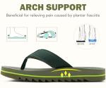 Men’s Green Arch Support Flip Flops for Summer