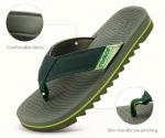 Men’s Green Arch Support Flip Flops for Summer