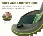 Men’s Green Arch Support Flip Flops for Summer