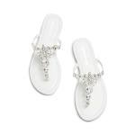 Dressy Rhinestone T-Strap Flip Flops for Women