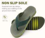 Men’s Green Arch Support Flip Flops for Summer