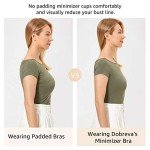 DOBREVA Women's Lace Full Coverage Minimiser Bra Unlined Underwire See Through Plus Size Bra Black 32A