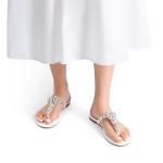 Dressy Rhinestone T-Strap Flip Flops for Women