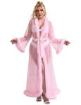 Sheer Pink Feather Fur Bridal Robe Nightgown