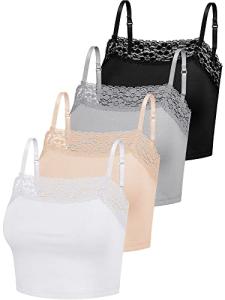 4 Pcs Women's Lace Bralettes & Crop Tops