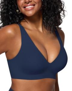 Fairy Women’s Deep V Seamless Bralette Navy 34B