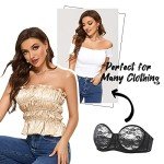 DOBREVA Women's Strapless Bras See Through Sheer Lace Non Padded Underwired Multiway Bra Black 38E