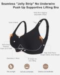Wireless Push-Up Bra for Full Support, Black 3X