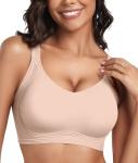 Womens Wireless Push Up Seamless Bra 2XL Nude