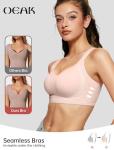 Womens Wireless Push Up Seamless Bra 2XL Nude