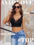 Avidlove Women's Black Lace Plunge Bralette Top