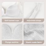 3-Piece Wireless Plunge T-Shirt Bra Set