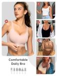Womens Wireless Push Up Seamless Bra 2XL Nude