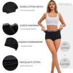 FINETOO Women’s Cotton Boy Shorts 6 Pack Black