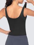 Women's Wirefree Padded Longline Sports Bra Black
