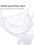 Delimira Women's Mesh Sheer Bra Full Coverage Underwire Unlined See Through Plus Size Bras White 38E