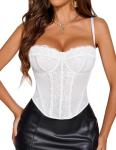 Avidlove White Lace Bustier Corset Top