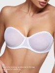 INLYRIC Women's Sheer Strapless Bra Mesh Unlined See Through Bra Underwire Sexy Plus Size Multiway Bra White 34E