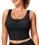 Zip Front Longline Sports Bra for Women