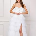 KIMIKAL White Lace Corset Top for Women