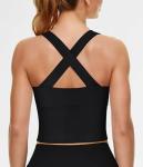 Zip Front Longline Sports Bra for Women