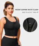 Zip Front Longline Sports Bra for Women
