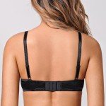 Deyllo Women's Lace Bra Plus Size Underwire Embroidered Unlined Bra See Through Non Padded(Black,42F)