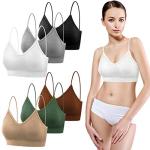 6 Pack V Neck Padded Bralettes for Women