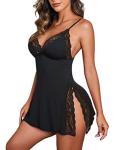Avidlove Women's Black Chemise Babydoll Nightgown