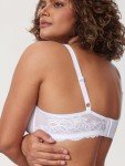 Delimira Women's Mesh Sheer Bra Full Coverage Underwire Unlined See Through Plus Size Bras White 38E