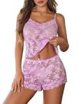 Avidlove Floral Lace Cami and Shorts Set