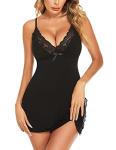 Avidlove Women's Black Chemise Babydoll Nightgown