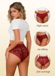 Cinvik High-Waisted Lace Cheeky Panties 3-Pack