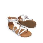 Silver Gladiator Summer Sandals for Women
