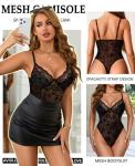 Avidlove Women's Sexy Mesh V Neck Bodysuit