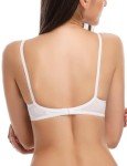 WingsLove Sexy Bra Sheer Wired See Through Soft 1/2 Half Demi Cup Unlined Bralette Lace Mesh (White 36B)